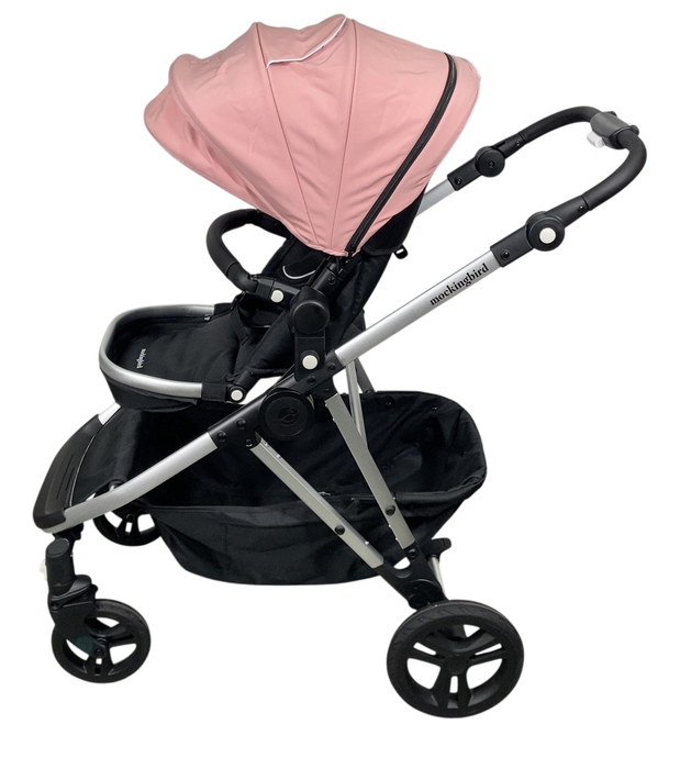 Shop Mockingbird Single to Double 2.0 Stroller, 2024, Bloom, Silver With Black Leather, Windowpane at Goodbuygears