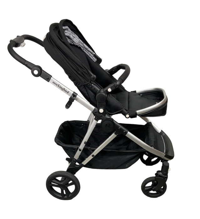 Shop Mockingbird Single to Double 2.0 Stroller, 2024, Black, Silver With Black Leather, Windowpane at Goodbuygears