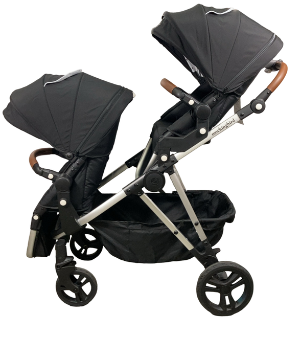 Shop Mockingbird Single to Double 2.0 Stroller with 2nd Seat, Black, Watercolor Drops, Silver With Penny Leather, 2024 at Goodbuygears