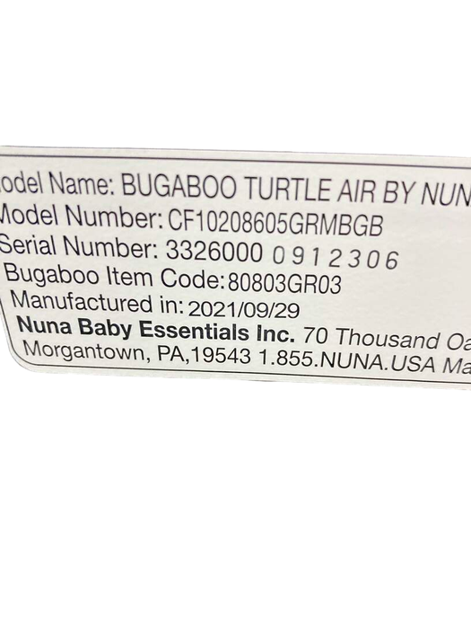 Shop Bugaboo Turtle Air By Nuna Car Seat, Grey Melange, 2021 at Goodbuygears