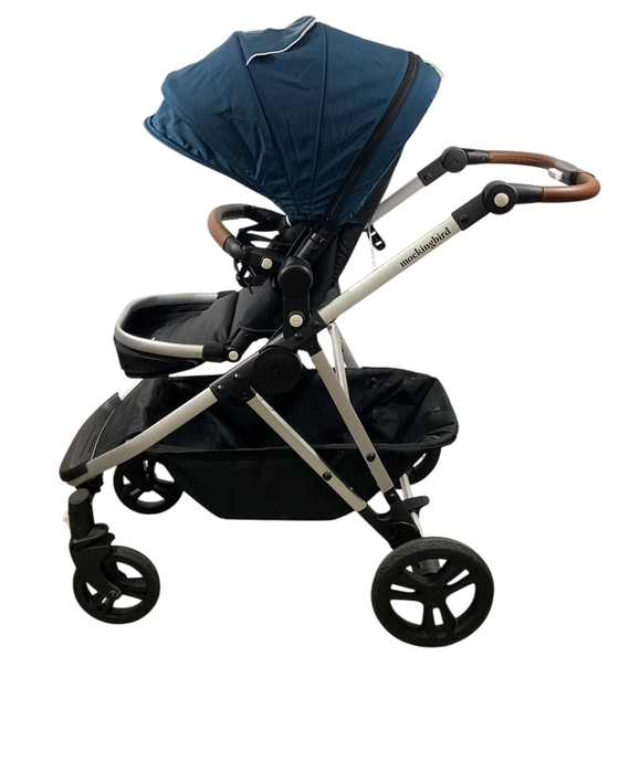 Shop Mockingbird Single to Double 2.0 Stroller, 2024, Sea, Silver With Penny Leather, Windowpane at Goodbuygears