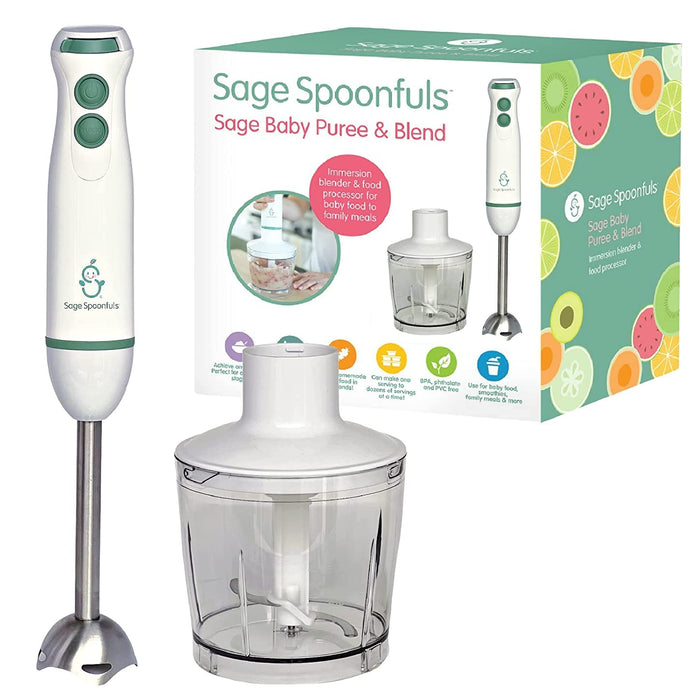 Shop Sage Spoonfuls 2-in-1 Baby Food Maker Immersion Blender, White at Goodbuygears