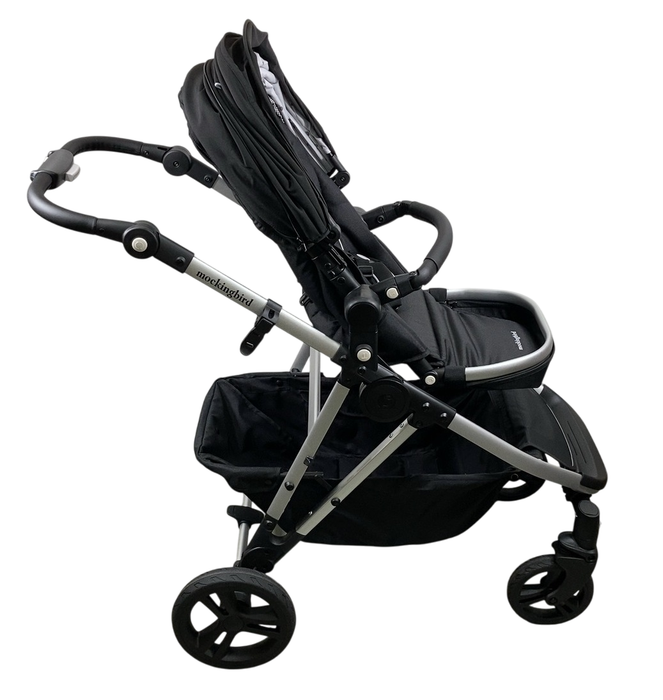 Shop Mockingbird Single to Double 2.0 Stroller, 2024, Black, Silver With Black Leather, Watercolor Drops at Goodbuygears