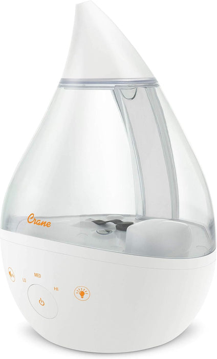 Shop Crane 4-in-1 Drop Ultrasonic Cool Mist Humidifier, Clear & White at Goodbuygears