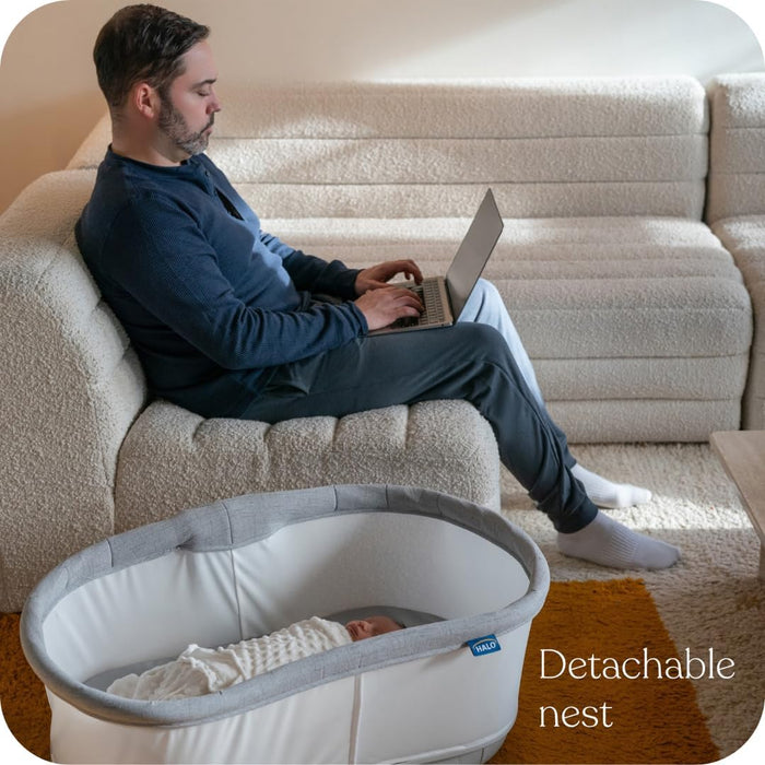Shop Halo BassiNest Connected Swivel Sleeper 3.0, White/Grey at Goodbuygears