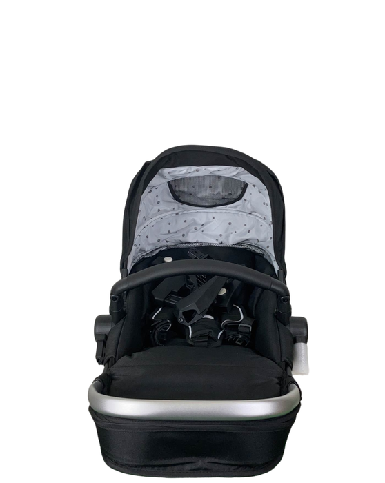 Shop Mockingbird 2nd Seat Kit with Extendable Canopy, Black, Watercolor Drops, Silver With Black Leather at Goodbuygears