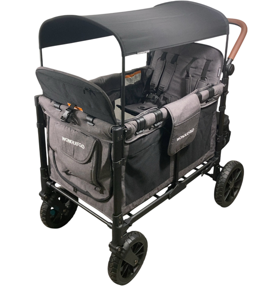 Shop Wonderfold W4 Luxe Quad Stroller Wagon, 2024, Charcoal Grey with Black Frame at Goodbuygears