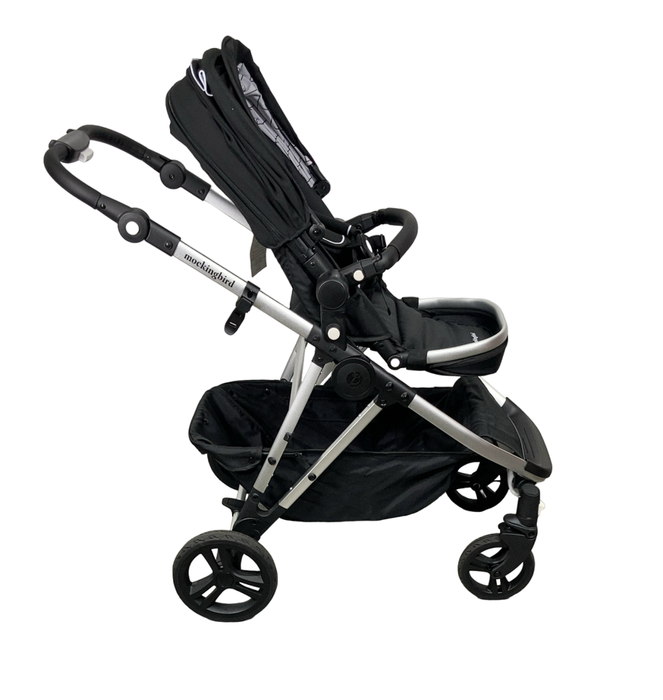Shop Mockingbird Single to Double 2.0 Stroller, 2024, Black, Silver With Black Leather, Windowpane at Goodbuygears