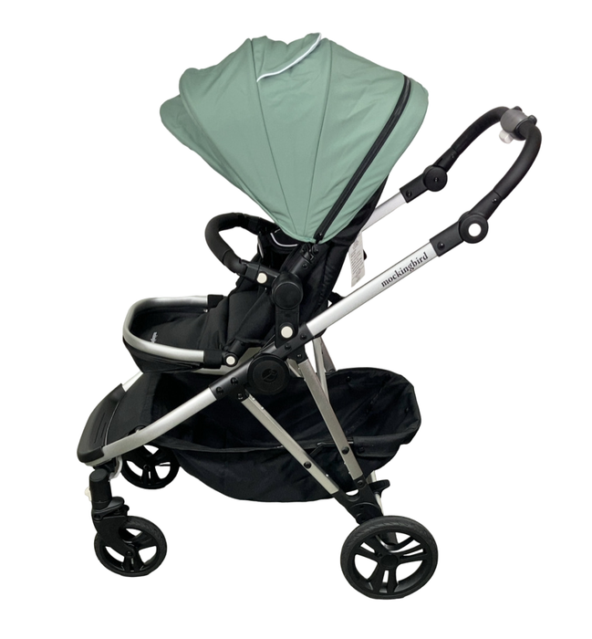 Shop Mockingbird Single to Double 2.0 Stroller, Sage, Watercolor Drops, Silver With Black Leather, 2024 at Goodbuygears