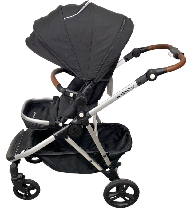Shop Mockingbird Single to Double 2.0 Stroller, 2024, Black, Silver With Penny Leather, Windowpane at Goodbuygears