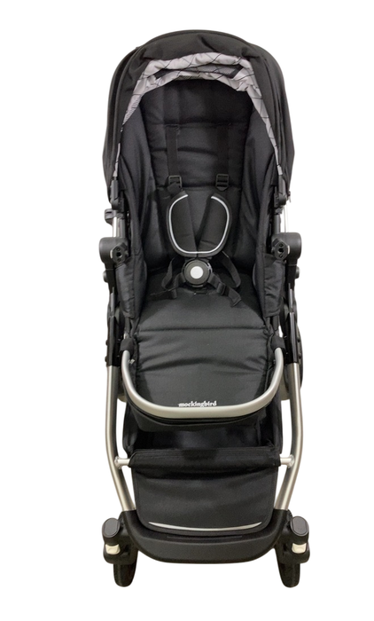 Shop Mockingbird Single to Double 2.0 Stroller, 2024, Black, Silver With Black Leather, Windowpane at Goodbuygears