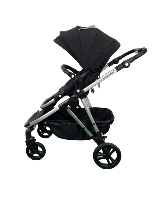 Shop Mockingbird Single to Double 2.0 Stroller, 2024, Silver with Black Leather, Windowpane, Black at Goodbuygears