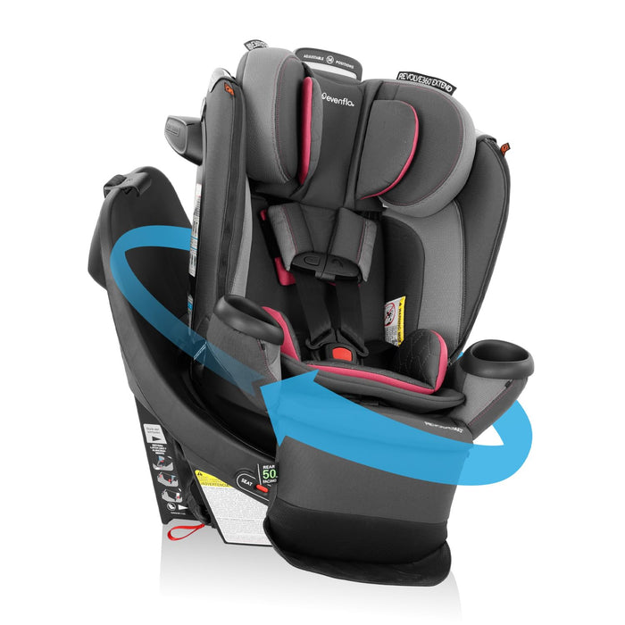 Evenflo Revolve 360 Extend Rotational Convertible Car Seat, 2024, Rowe Pink