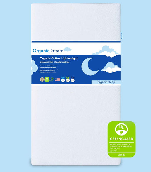 Shop Organic Dream Organic Cotton Lightweight Crib Mattress, White, Standard (52x28x5) at Goodbuygears