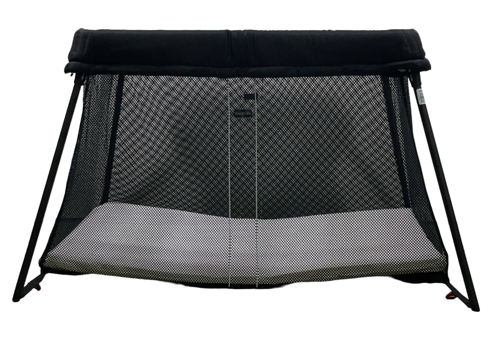 Shop BabyBjorn Travel Crib Light Bundle with Fitted Sheet, Black at Goodbuygears