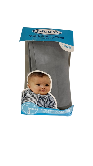 Shop Graco Pack 'n Play Fitted Sheet 2 Pack, Dark Grey/Pale Grey at Goodbuygears