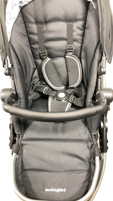 Shop Mockingbird Single 2.0 Stroller, 2024, Black, Silver With Black Leather, Windowpane at Goodbuygears