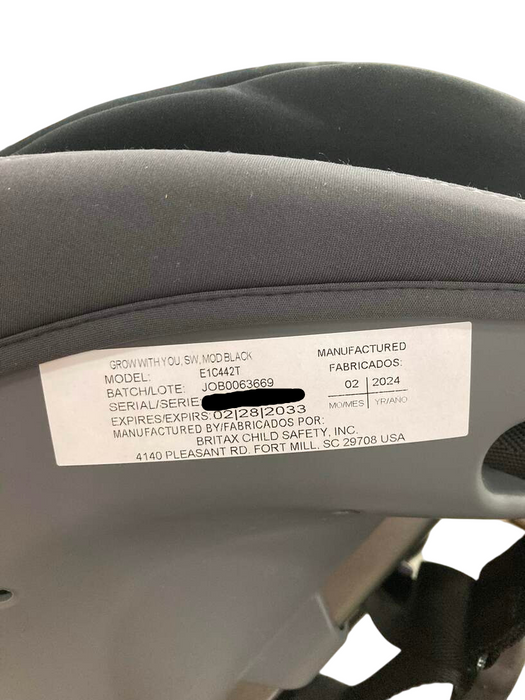 Shop Britax Grow With You Harness-2-Booster Seat, 2024, Mod Black, Seat Belt at Goodbuygears