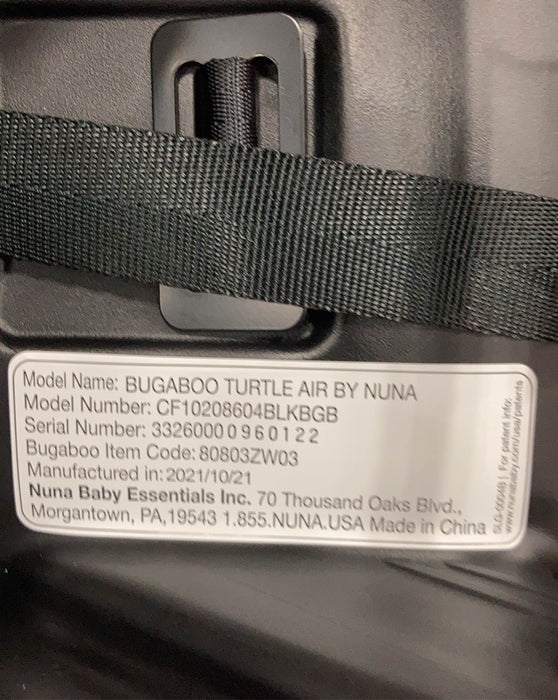 Shop Bugaboo Turtle Air By Nuna Car Seat, Black, 2021 at Goodbuygears