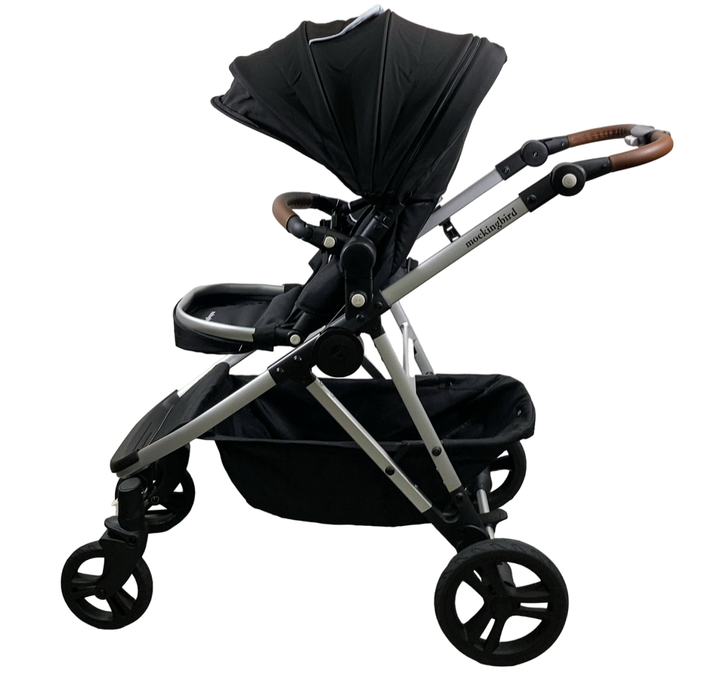 Shop Mockingbird Single to Double 2.0 Stroller, 2024, Black, Silver With Penny Leather, Watercolor Drops at Goodbuygears