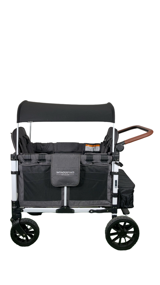 Shop Wonderfold W4 Luxe Quad Stroller Wagon, 2023, Charcoal Grey with White Frame at Goodbuygears