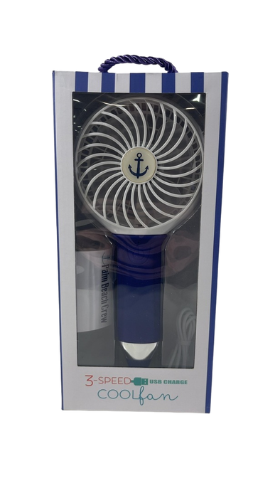 Shop Nikiani Palm Beach Crew 3-Speed USB Cool Fan, Navy & White at Goodbuygears