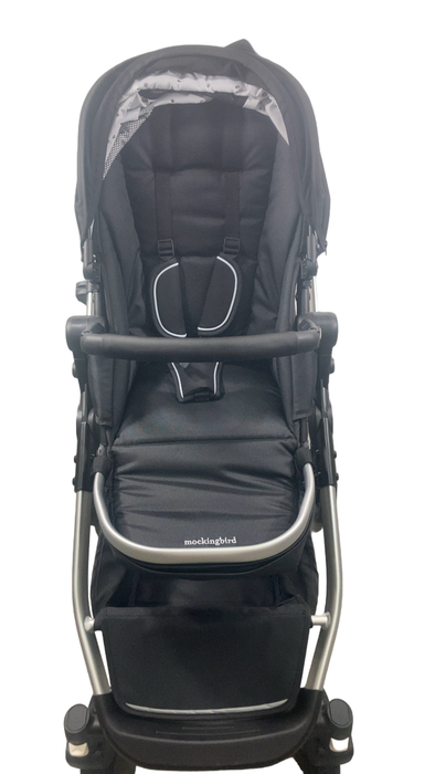Shop Mockingbird Single to Double 2.0 Stroller, 2024, Black, Silver With Black Leather, Watercolor Drops at Goodbuygears