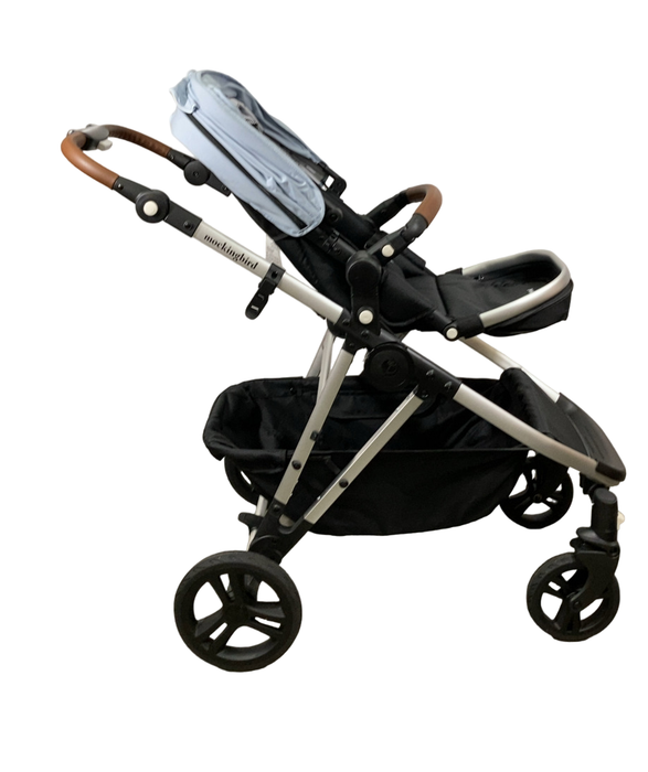 Shop Mockingbird Single to Double 2.0 Stroller, 2024, Silver With Penny Leather, Sky, Watercolor Drops at Goodbuygears