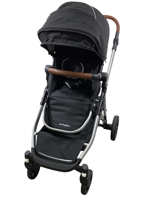 Shop Mockingbird Single to Double 2.0 Stroller, 2024, Black, Silver With Penny Leather, Windowpane at Goodbuygears