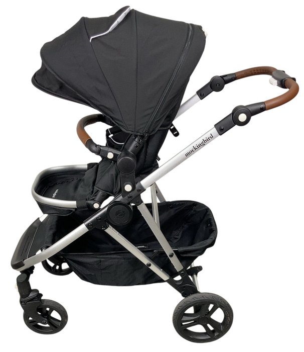 Shop Mockingbird Single to Double 2.0 Stroller, 2024, Black, Silver With Penny Leather, Windowpane at Goodbuygears