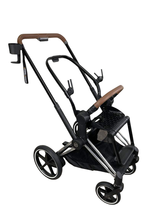 Shop Cybex PRIAM Stroller Frame And Seat, 2021, Chrome/Brown at Goodbuygears