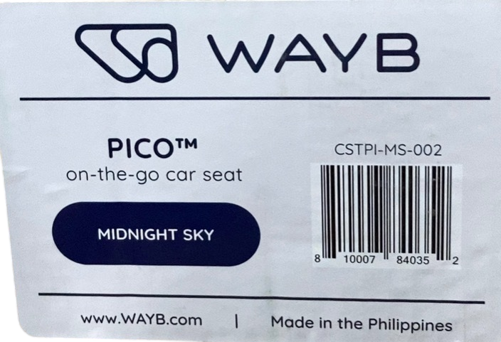 Shop WAYB Pico Portable Car Seat, 2023, Midnight Sky at Goodbuygears
