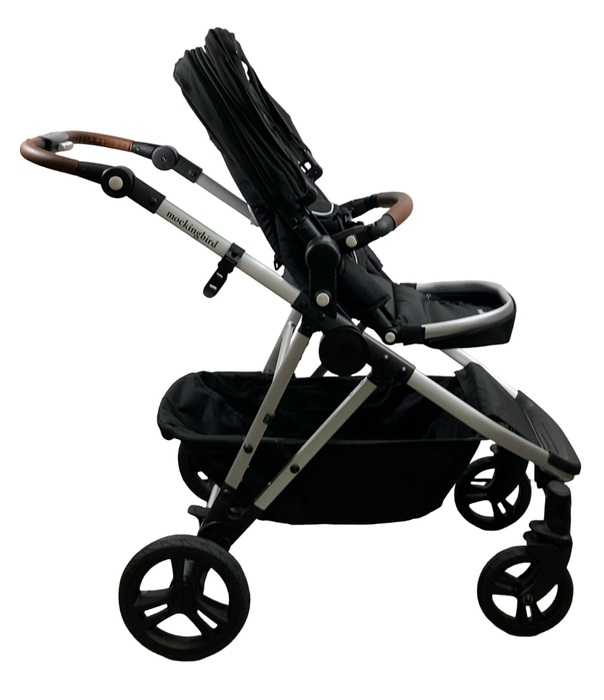 Shop Mockingbird Single to Double 2.0 Stroller, 2024, Black, Silver With Penny Leather, Watercolor Drops at Goodbuygears