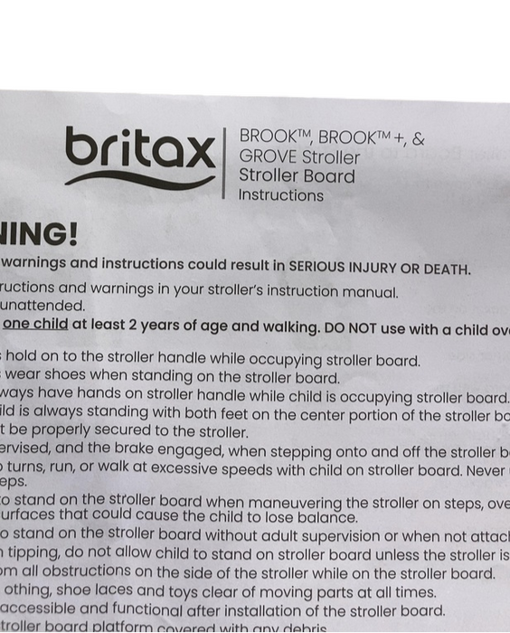 Shop Britax Stroller Board for Brook, Brook+ and Grove Strollers at Goodbuygears