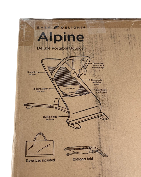 Shop Baby Delight Alpine Deluxe Portable Bouncer, Quilted Indigo at Goodbuygears