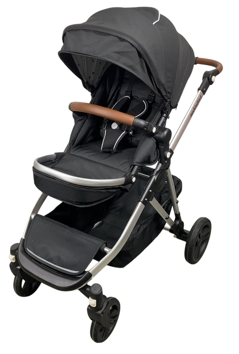 Shop Mockingbird Single to Double 2.0 Stroller, 2024, Black, Silver With Penny Leather, Watercolor Drops at Goodbuygears