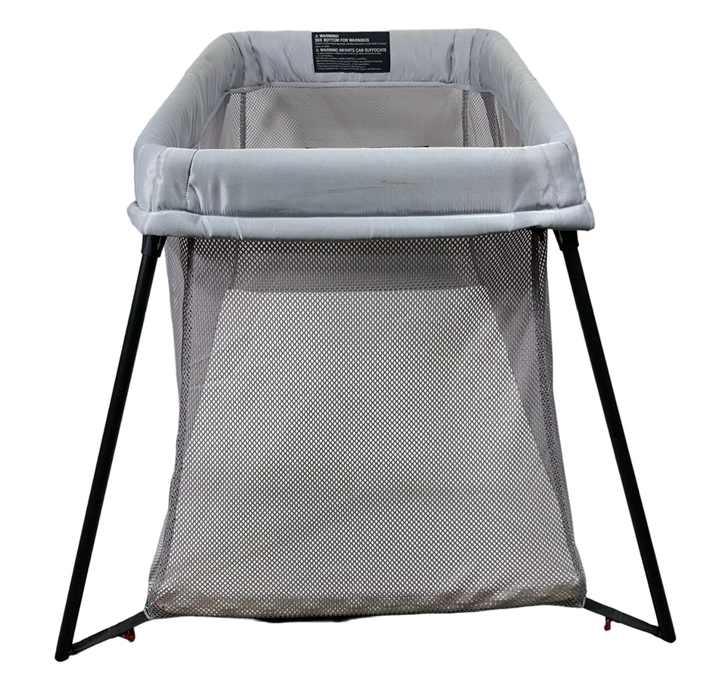 Shop BabyBjorn Travel Crib Light Bundle with Fitted Sheet, Silver at Goodbuygears