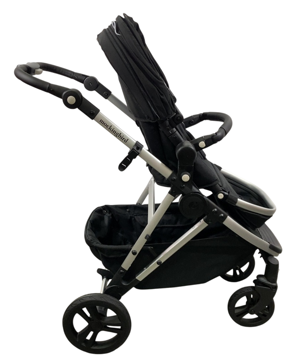 Shop Mockingbird Single 2.0 Stroller, 2024, Black, Silver With Black Leather, Windowpane at Goodbuygears