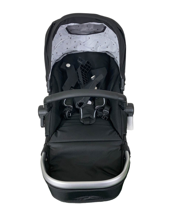 Shop Mockingbird 2nd Seat Kit with Extendable Canopy, Black, Watercolor Drops, Silver With Black Leather at Goodbuygears