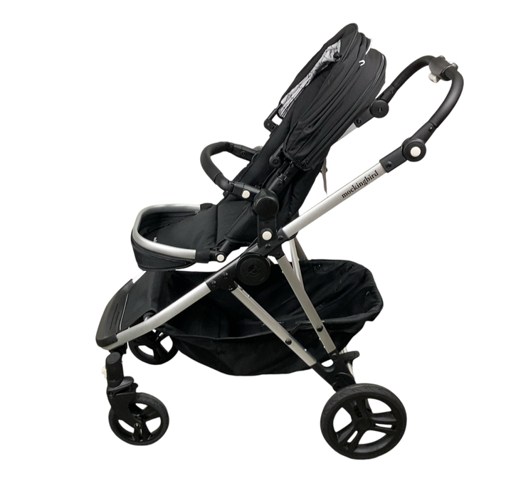 Shop Mockingbird Single to Double 2.0 Stroller, Black, Windowpane, Silver With Black Leather, 2024 at Goodbuygears