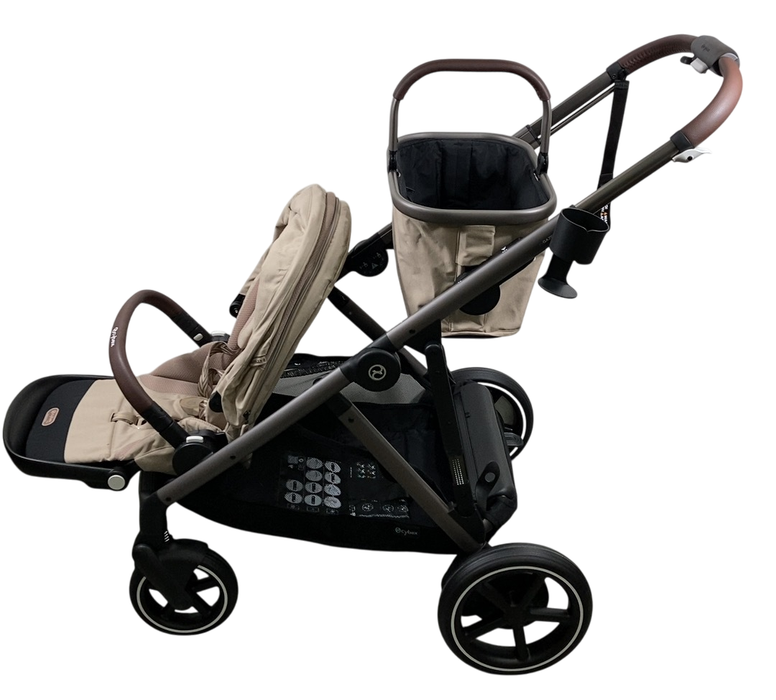 Shop Cybex e-Gazelle S Stroller, 2024, Almond Beige, Black at Goodbuygears