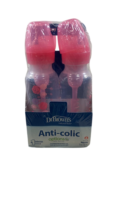 Shop Dr. Brown's Natural Flow Anti-Colic Options+ Narrow Baby Bottles, 8oz, Pink Floral, 4 Pack at Goodbuygears