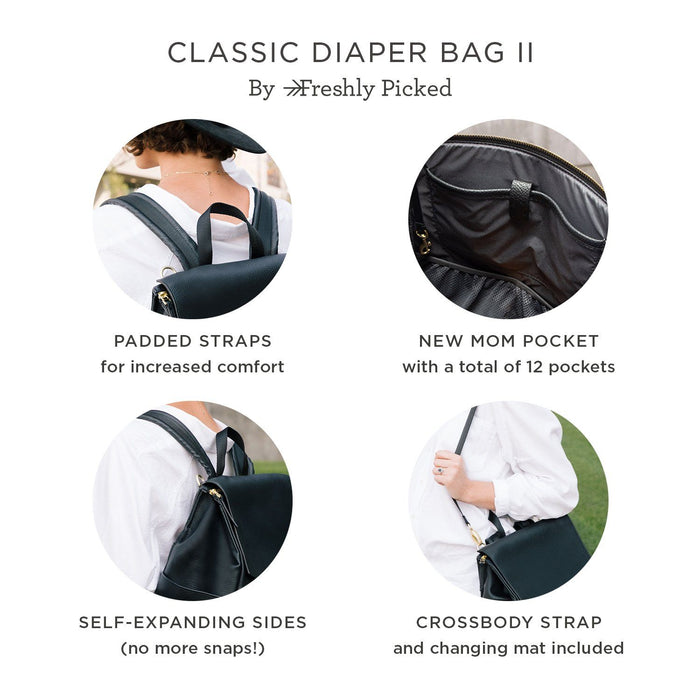 Shop Freshly Picked Classic Diaper Bag II, Ebony at Goodbuygears