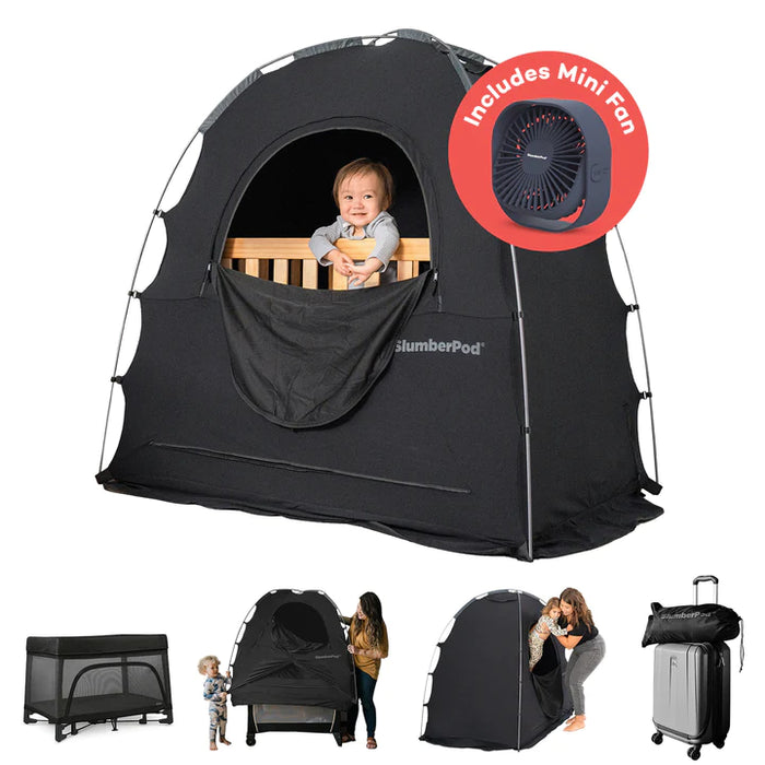 Shop SlumberPod 3.0 Sleep Canopy with Fan, Black with Gray Accents at Goodbuygears