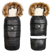 Shop Organic Premium Beige Wool Adjustable Footmuff, Pastel Black at Goodbuygears