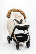 Shop Organic Premium Beige Wool Adjustable Footmuff, Pastel Black at Goodbuygears