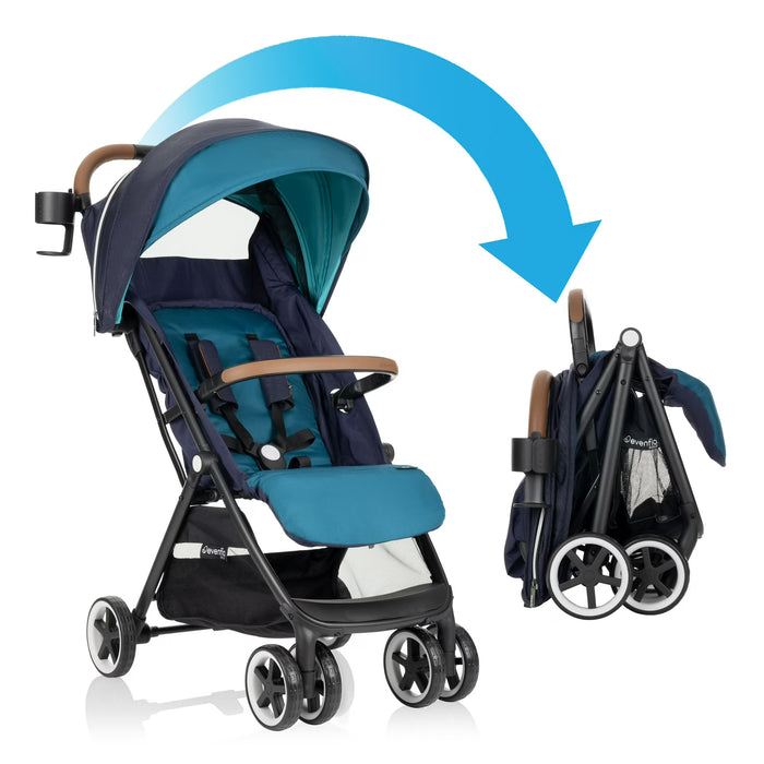 Shop Evenflo GOLD Otto Self-Folding Lightweight Travel Stroller, 2022, Sapphire Blue at Goodbuygears