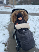 Shop Organic Premium Beige Wool Adjustable Footmuff, Pastel Black at Goodbuygears