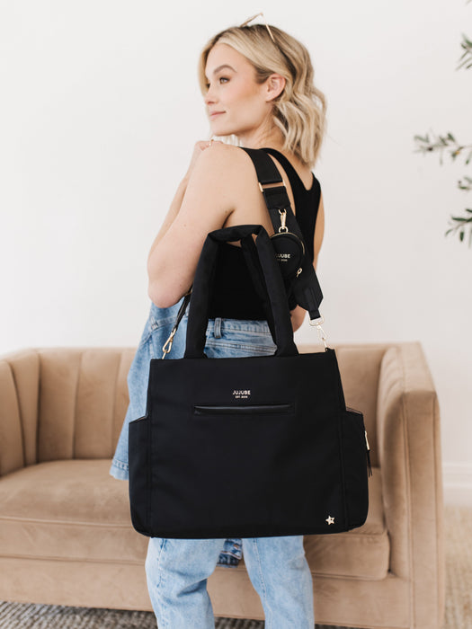 JuJuBe Utility-Strap Tote Diaper Bag, Black
