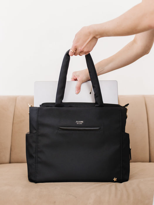 JuJuBe Utility-Strap Tote Diaper Bag, Black